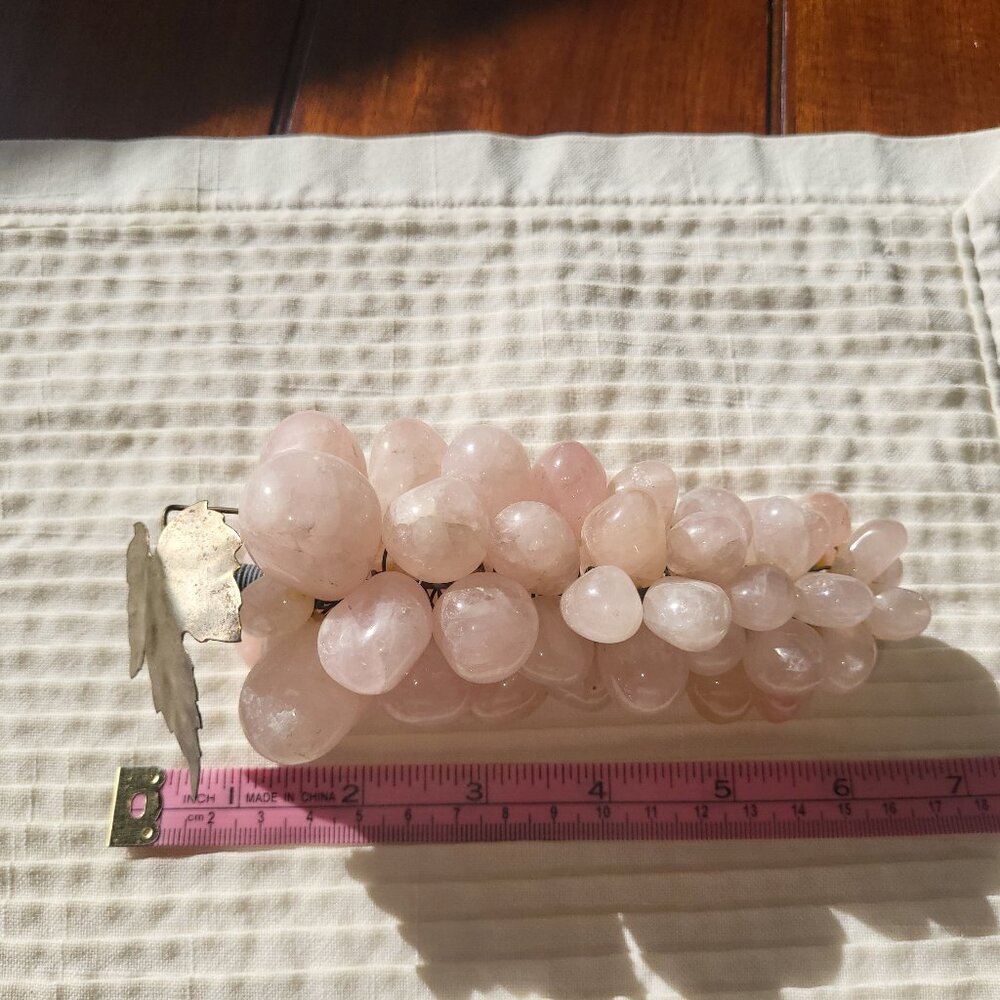 Vintage Rose Quartz Grapes in a Bunch